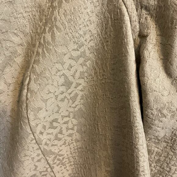 Coldwater Creek Jacket Women’s SZ 12 Tan Demask Abstract Print Open Lined Cotton - Picture 5 of 10